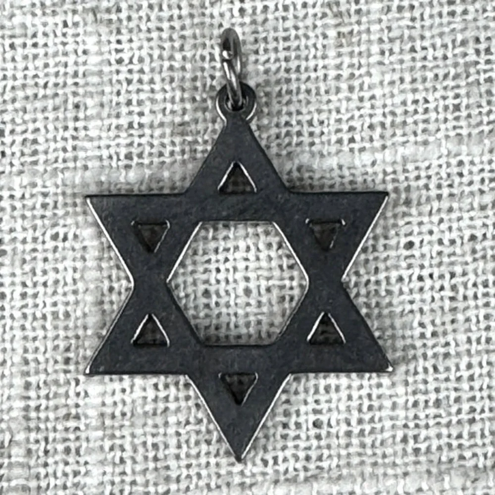 Star of David Pendant Unisex OS Silver Excellent Antiqued 3YWLO